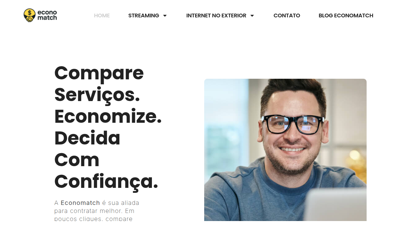 Screenshot do site Economatch